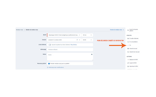 Meditrust: Expérience patient agenda screenshot