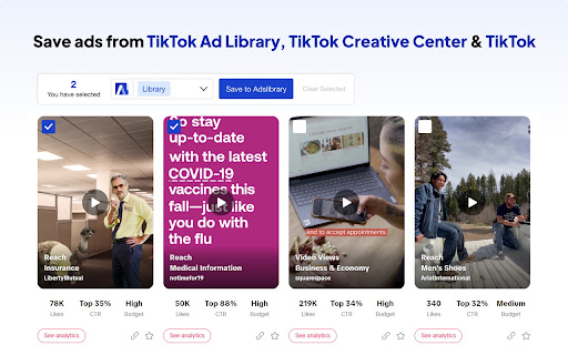 Ad Library - Save Facebook, TikTok, Youtube, Ins and Twitter Ads screenshot