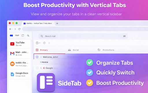 SideTab – Vertical Tabs in Side Panel screenshot