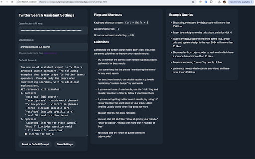 X Search Assistant screenshot