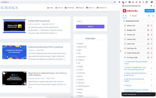 Bookmarks Management screenshot