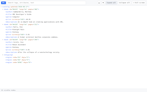 XML Viewer – Tree, Search & Big Files screenshot