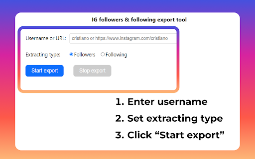 IG Exporter & Scraper: Export Instagram Followers & Following data to list screenshot