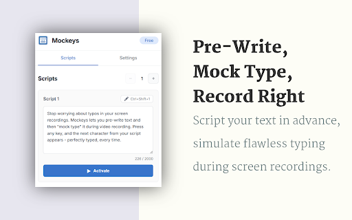 Mockeys - Mock Typing Extension screenshot