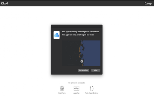 iCloud Dashboard screenshot
