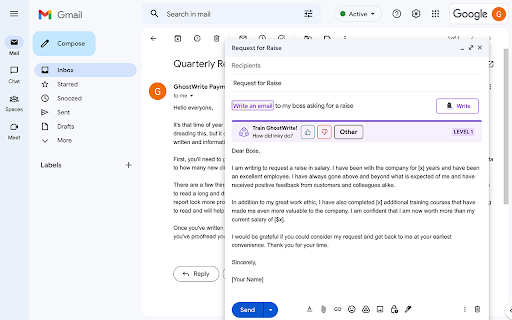 Ghostwrite: ChatGPT Email Assistant screenshot