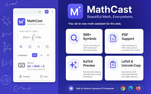 MathCast — Math Symbols & LaTeX Copy screenshot