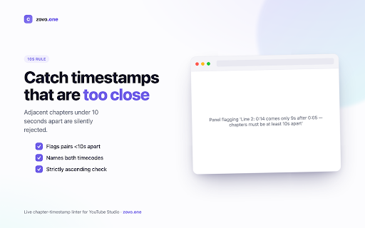 Chapter Check — Lint Video Chapter Timestamps screenshot