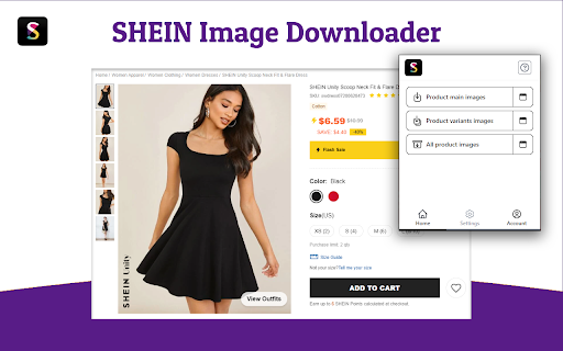Shein image downloader screenshot