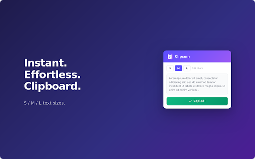 Clipsum — Lorem Ipsum Copier screenshot
