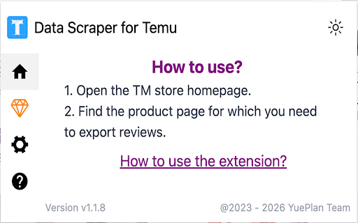 Data Scraper for Temu | Scrape Reviews Data to CSV screenshot