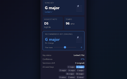 getPitch — YouTube Key Detector screenshot