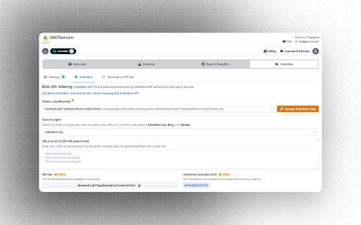Google Search Console & Bing Webmaster Tools screenshot
