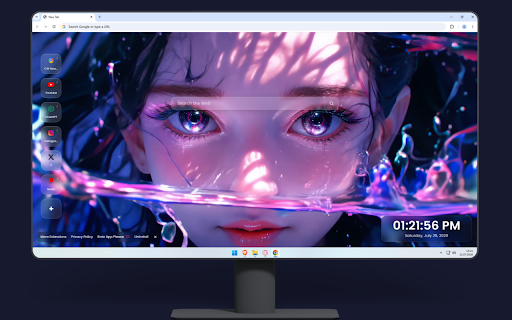 Anime Girl Purple Water Live Wallpaper screenshot