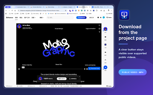 Behance Video Downloader screenshot