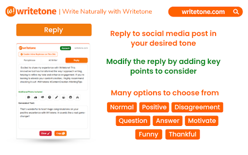 Writetone: AI Writing Assistant & Grammar Fix screenshot
