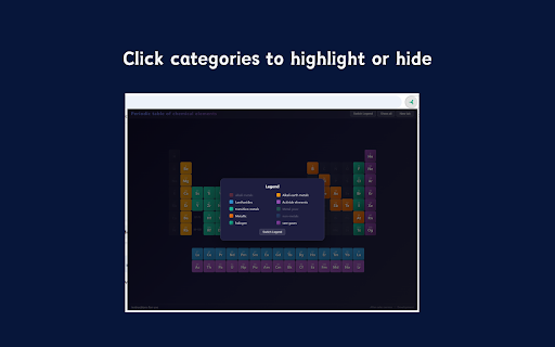 Periodic table screenshot