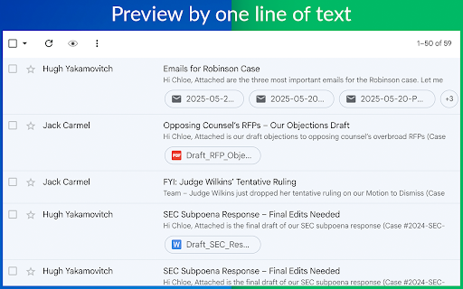 Gmail Message Preview by cloudHQ screenshot