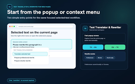 Text Translator & Rewriter for Web Pages screenshot