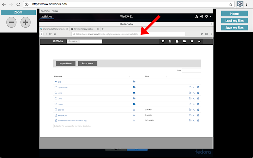 Fedora free online linux server screenshot