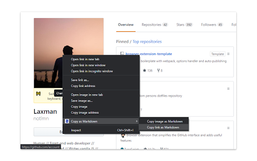 Copy as Markdown screenshot