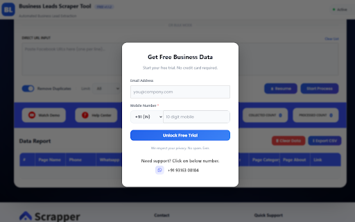 Business Leads Scraper Tool – Extract Leads from Social Search screenshot