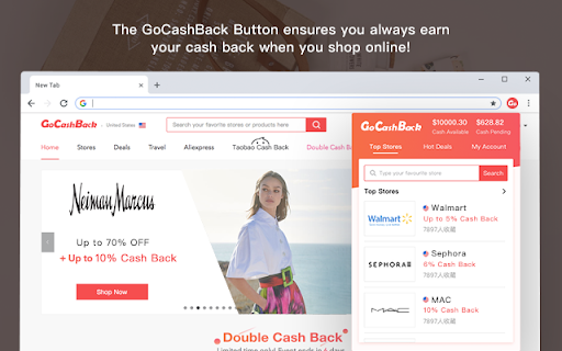 GoCashBack: Deals, Rebates, Savings Extension screenshot