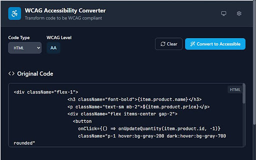 WCAG Accessibility Converter screenshot