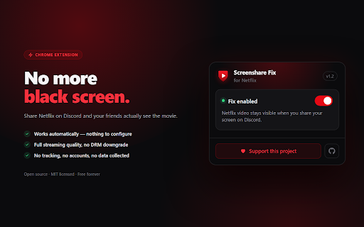 Netflix ScreenShare Fix screenshot