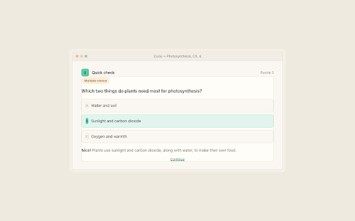 Curio: AI Tutor & Homework Helper screenshot
