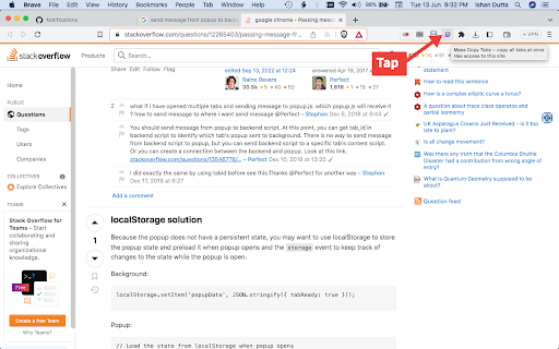 Mass Copy URLs − copy all URLs on all tabs screenshot