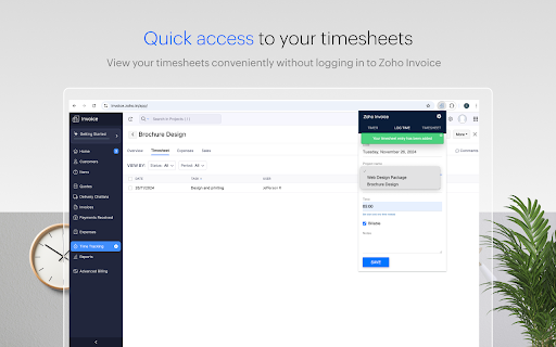 Zoho Invoice Timer screenshot