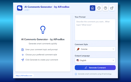 AI Comments Generator - by AIFreeBox screenshot