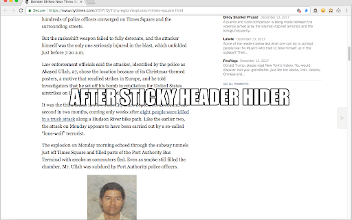 Sticky Header Hider aka Fixed Header Fixer screenshot