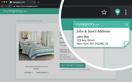 MyRegistry Shipping Address Assist screenshot