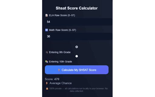 Shsat Score Calculator screenshot