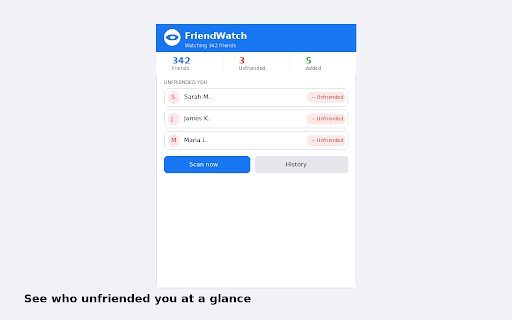 Friend Watch – Facebook Unfriend Tracker screenshot