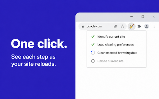 Clear Data for Current Site screenshot
