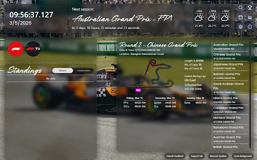 F1 Newtab screenshot