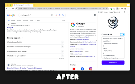YETI: Remove Google™ Search AI screenshot