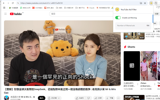 YouTube Ad Filter screenshot