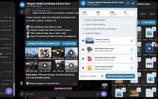 Telegram Media Downloader & Batch Saver screenshot