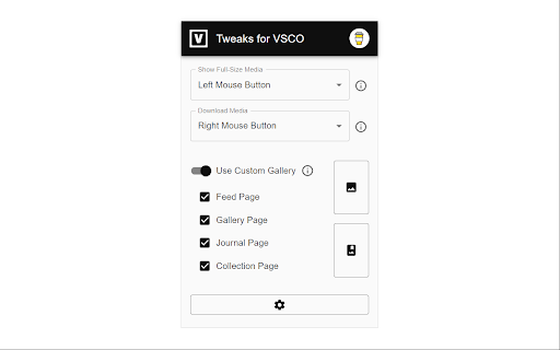 Tweaks for VSCO screenshot