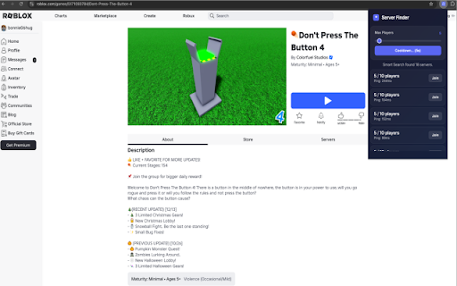 Roblox Server Finder - RSF screenshot