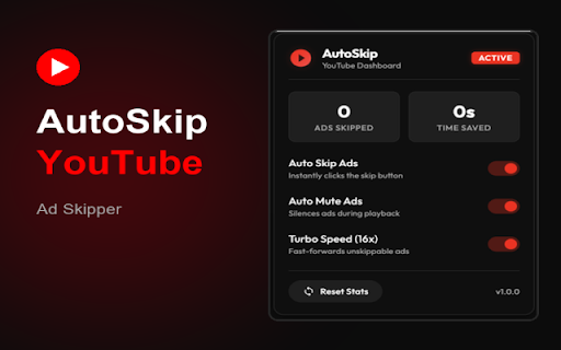 AutoSkip YouTube - Ad Skipper & Speedup screenshot