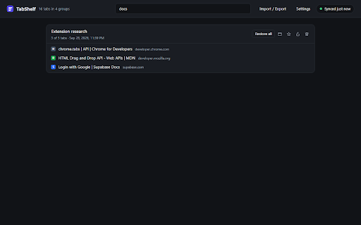 TabShelf screenshot