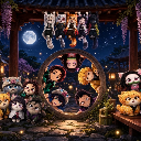 Demon Slayer Chibi Tanjiro Nezuko Anime Cat Festival Live Wallpaper icon
