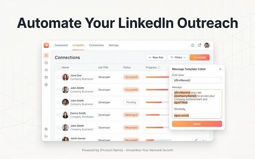 Welcomfy – LinkedIn Connection Requests Accepter & Message Sender Free screenshot