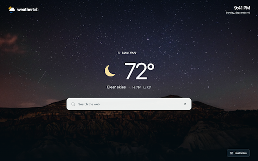 Weather Tab screenshot