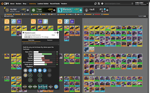 Destiny Item Manager Shortcut screenshot